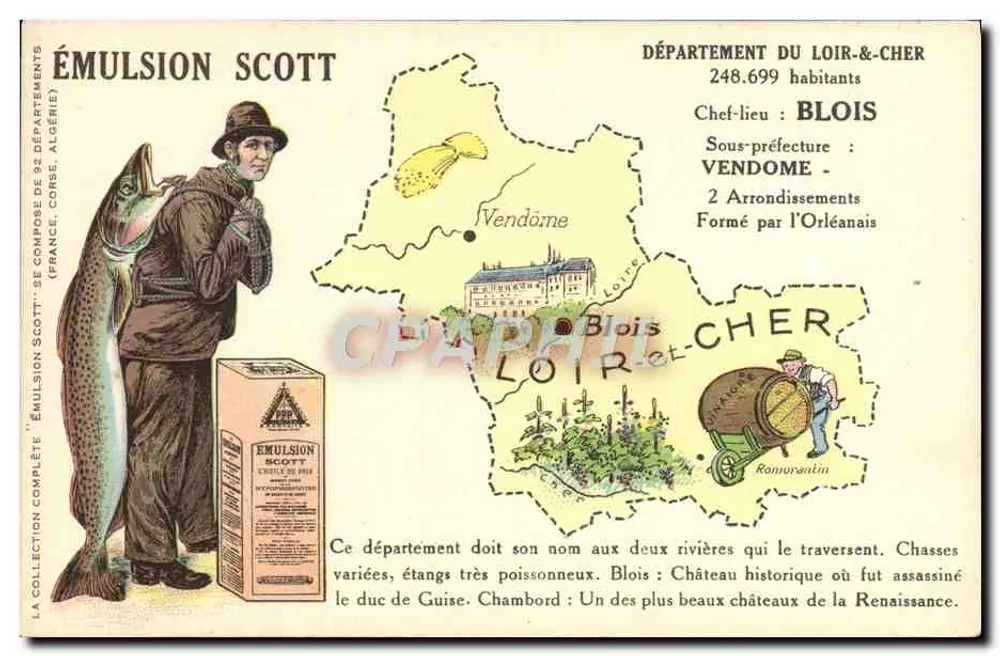 Departement Loir-et-Cher — Scott Emulsion — Werbeansichtskarte - Vorderseite