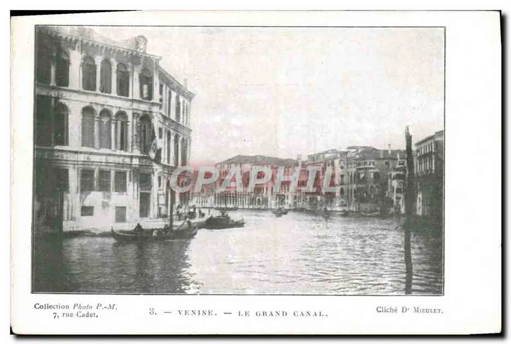 Venedig — Der Große Kanal — Cliché Dr Mieulet, Collection Photo P.-M., 7 rue Cadet - Vorderseite