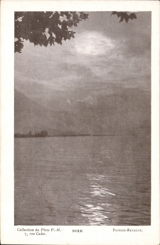 Lago ao crepúsculo — vista noturna — Coleção do Photo P.-M., 7, rue Cadet - Frente