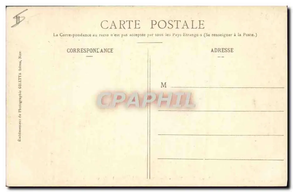 CANNES - Die Strände und der Mont Chevalier — Künstlerische Sammlung, Nr. 428, Edition Gilettà, Nice - Rückseite