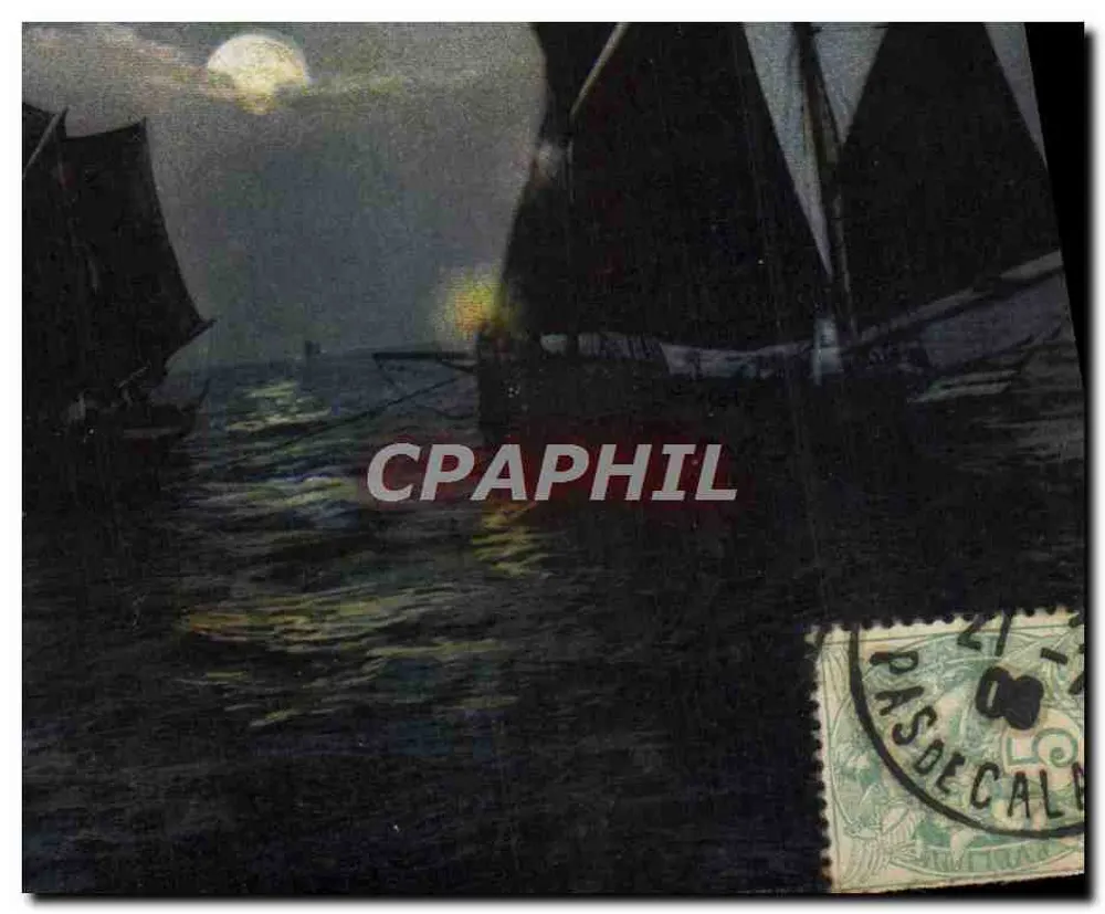Abfahrt der Fischboote — Bois de la Paix — Luxusansichtskarte - Vorderseite
