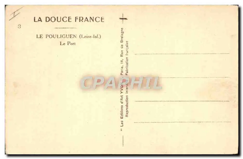 Le Port — Le Pouliguen (Loire-Inf.) — Éditions d'Art Yvon - Rückseite