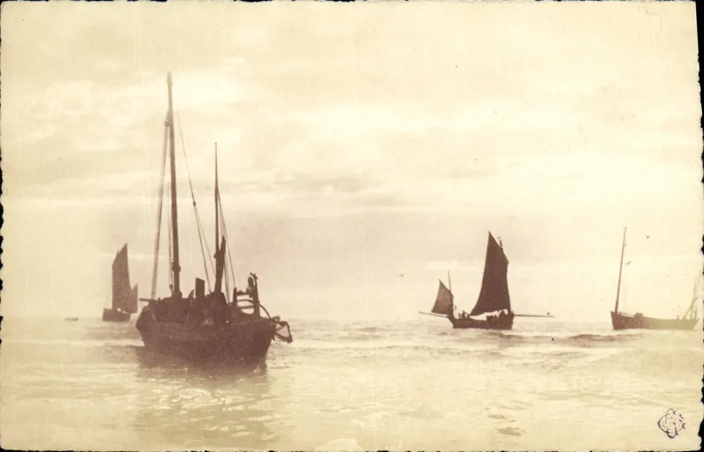Navios a vela no mar — Papier Luna — número de série não visível - Frente