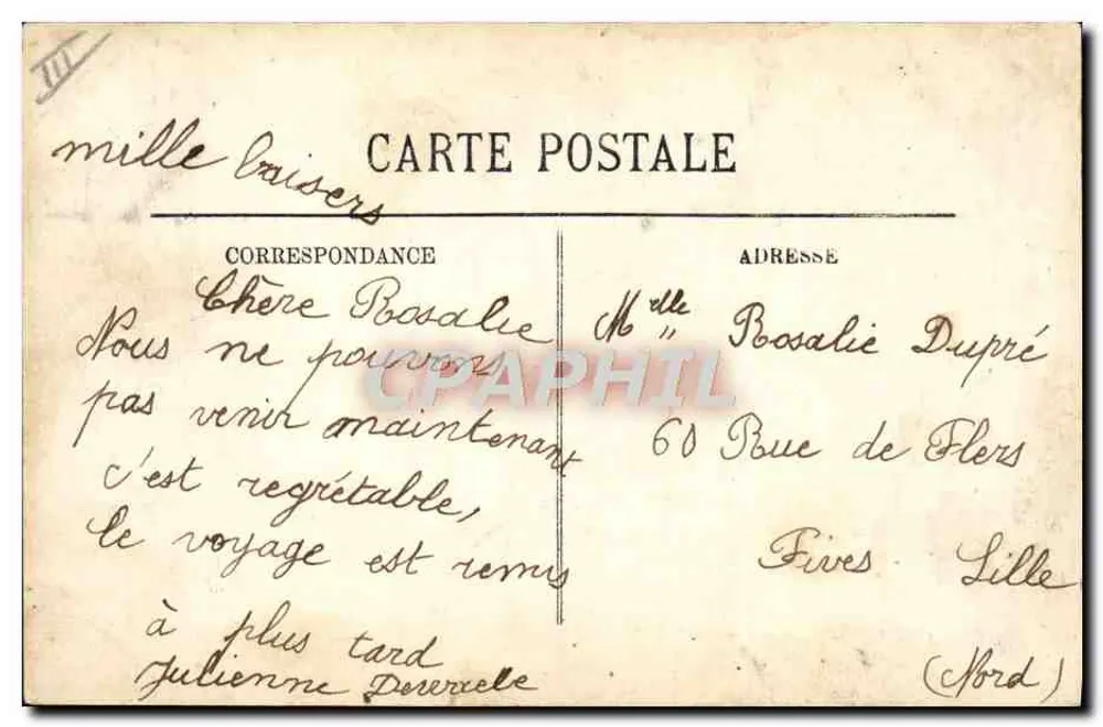 Calais — Pescadores no Mar — LL. - Verso