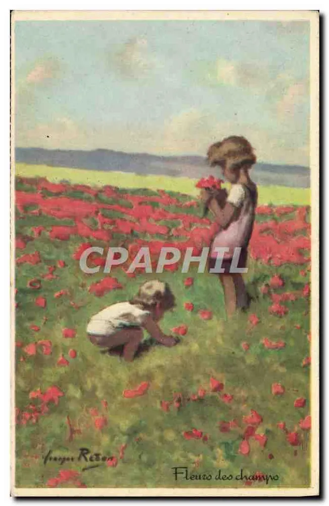 Flores dos campos — Pintura de Frangois Retton — Editor: Comité Nacional das Colônias de Férias das Crianças - Frente