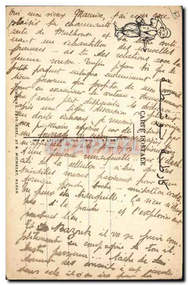 Le Collier d'Or — scène de présentation d'un collier — éditeur IMP. W. LATUNÈS, RUE JOINVILLE, ALGER - Rückseite