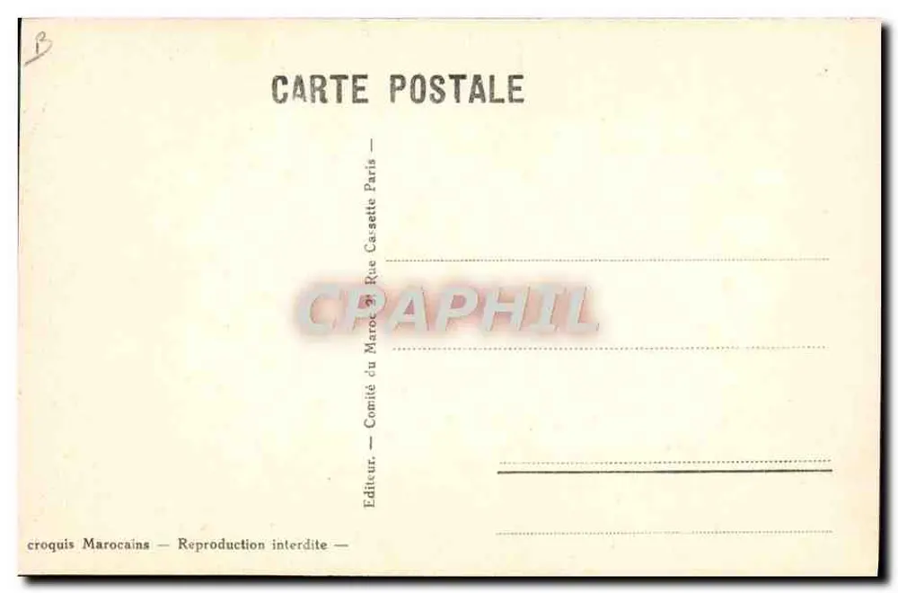 Dois homens em traje de Glaoua — ChleuR — Tipo dos Glaoua, No 5 — croquis Marocains, Paris - Verso