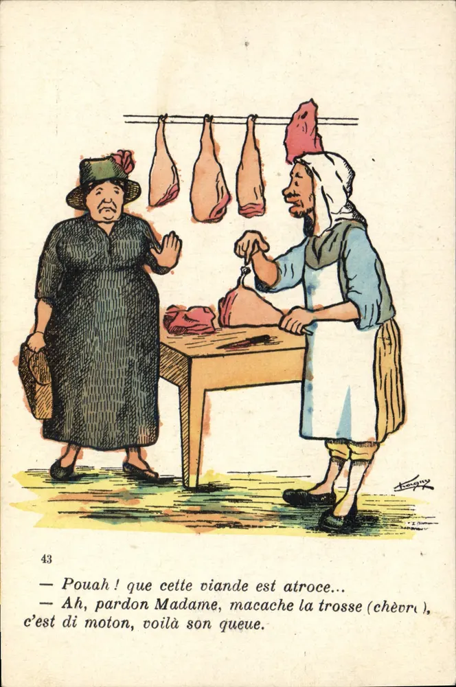 Fleischmarkt — Scherz über die Schafsschwanz — Verlag Thorgny, n°43 - Vorderseite