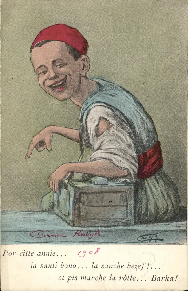 Lächelndes Kabyle-Kind — Karikatur — L. Chagny, Verleger 44 rue Michelet, Algier - Vorderseite