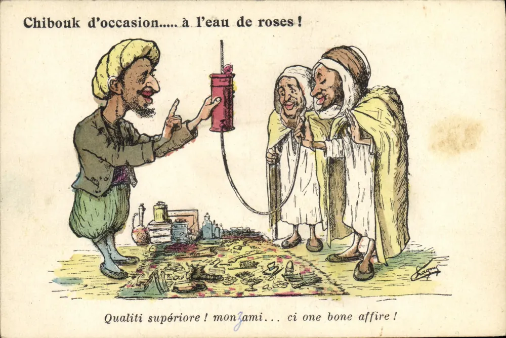 Händler für Hookah und Rosenwasser — Karikatur — Chagny, Algier - Vorderseite