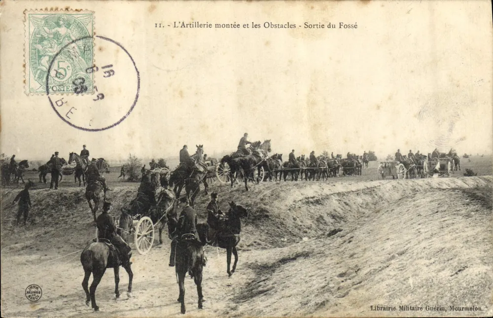 Gefechtsartillerie und Hindernisse - Ausgang aus dem Graben — Militär-Buchhandlung Guérin, Mourmelon - Vorderseite