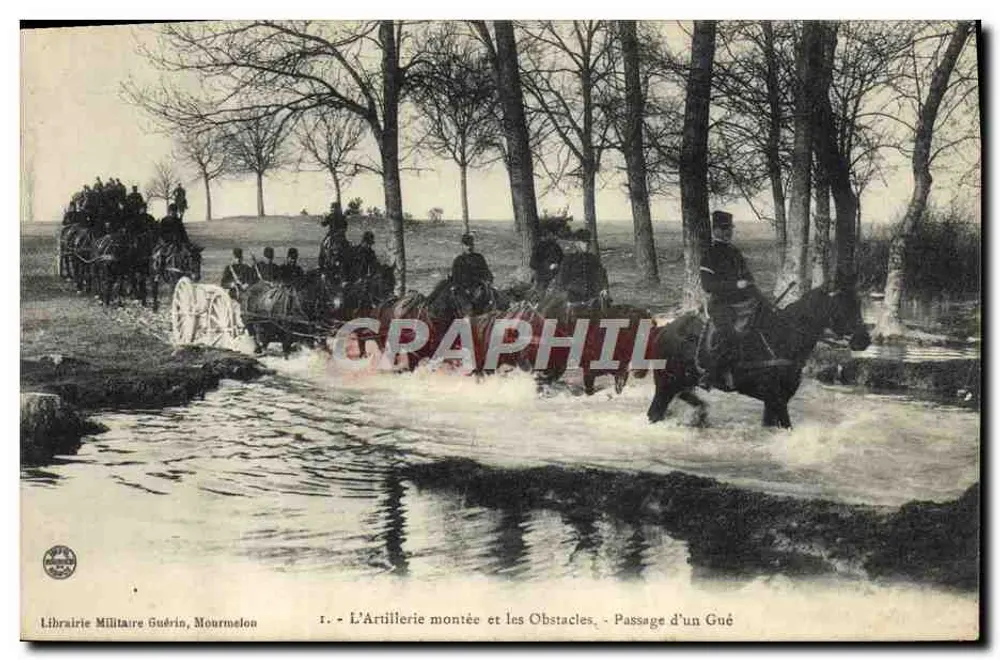 Gepanzerte Artillerie und Hindernisse - Übersetzen eines Flusses - Militär-Bibliothek Guérin, Mourmelon - Vorderseite