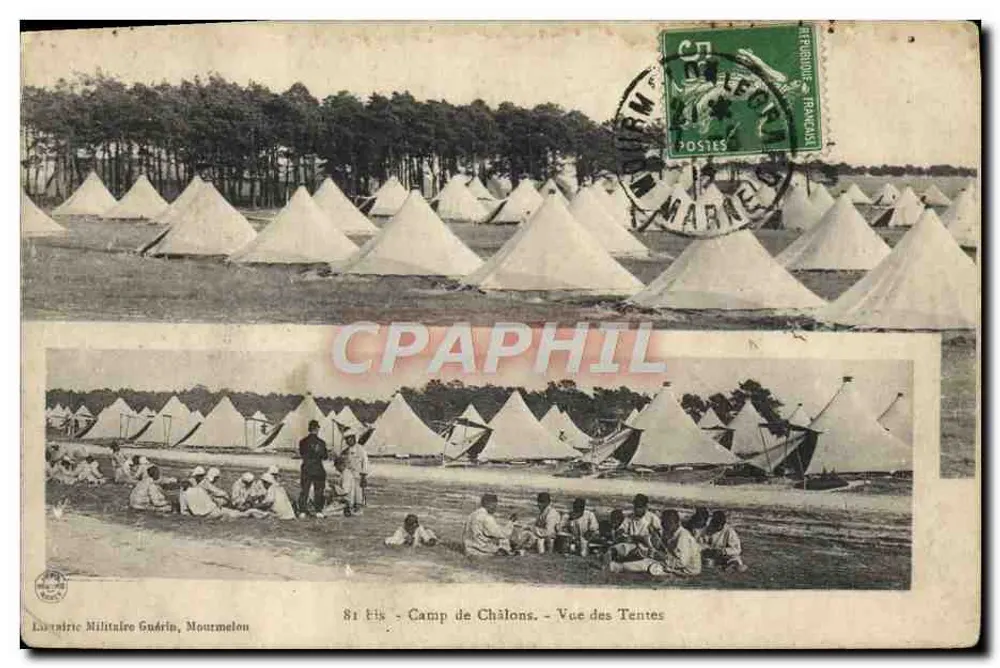 Lager von Châlons - Ansicht der Zelte — L'Armée Militaire Guérin, Mourmelon - Vorderseite
