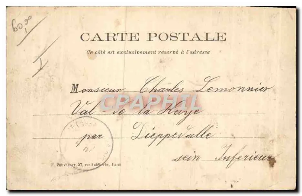 Vincennes - Die Jäger im Übungsmarsch — F. POURCHAT, Paris - Rückseite