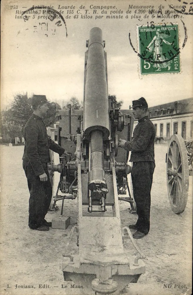 Feldartillerie — Manöver des Kanons Ripault — L. Joniaux, Verlag — Le Mans - Vorderseite