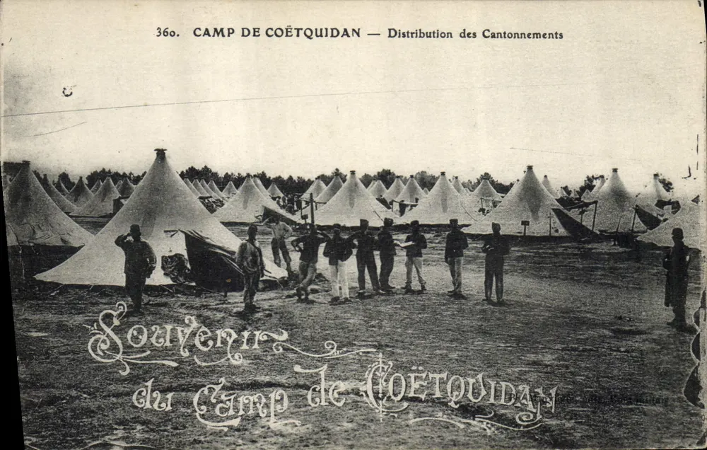 Camp de Coëtquidan — Verteilung der Baracken — Erinnerung an das Camp de Coëtquidan - Vorderseite