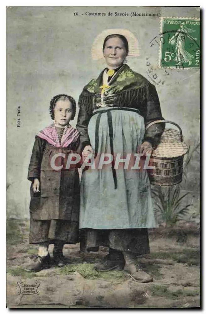Trajes de Savoia (Montaimont) — Fot. Perla — L. Reynaldo, Editor, Chambéry - Frente