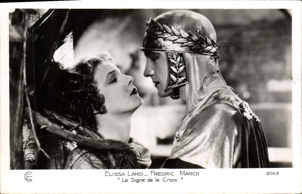 Elissa Landi und Fredric March — Szene aus dem Film « Le Signe de la Croix » — CinéMagazine-Édition, Paris, n°2063 - Vorderseite