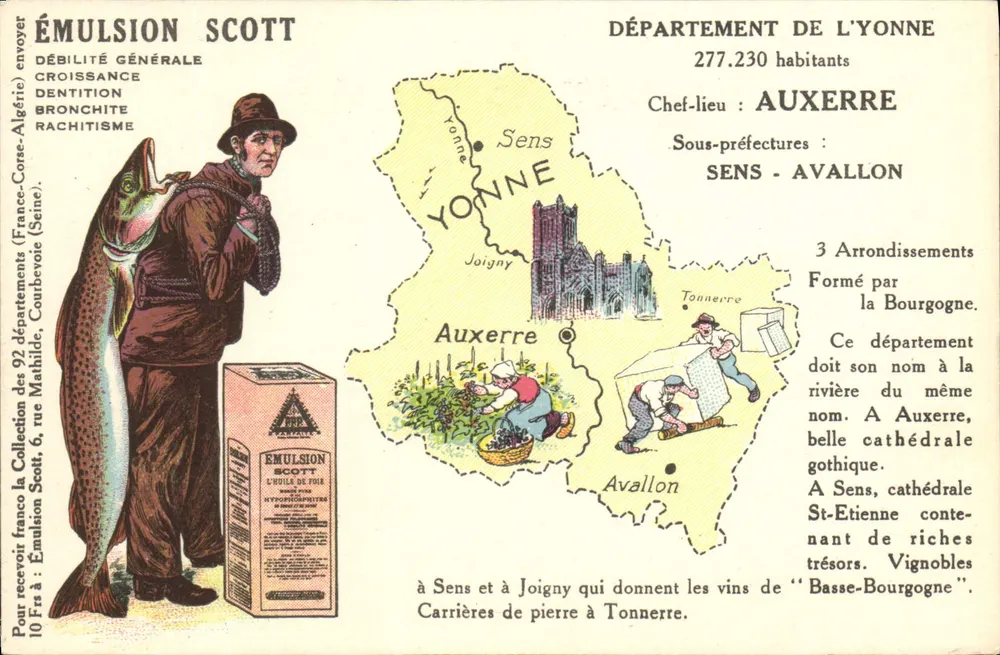Département der Yonne — Werbung für Scott Emulsion — Verlag nicht sichtbar - Vorderseite