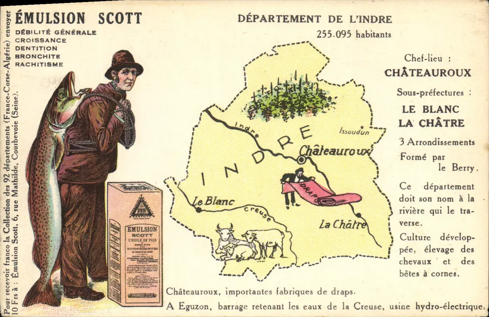 Departement Indre — Werbekarte für Scott Emulsion — Verlag: Scott Collection - Vorderseite
