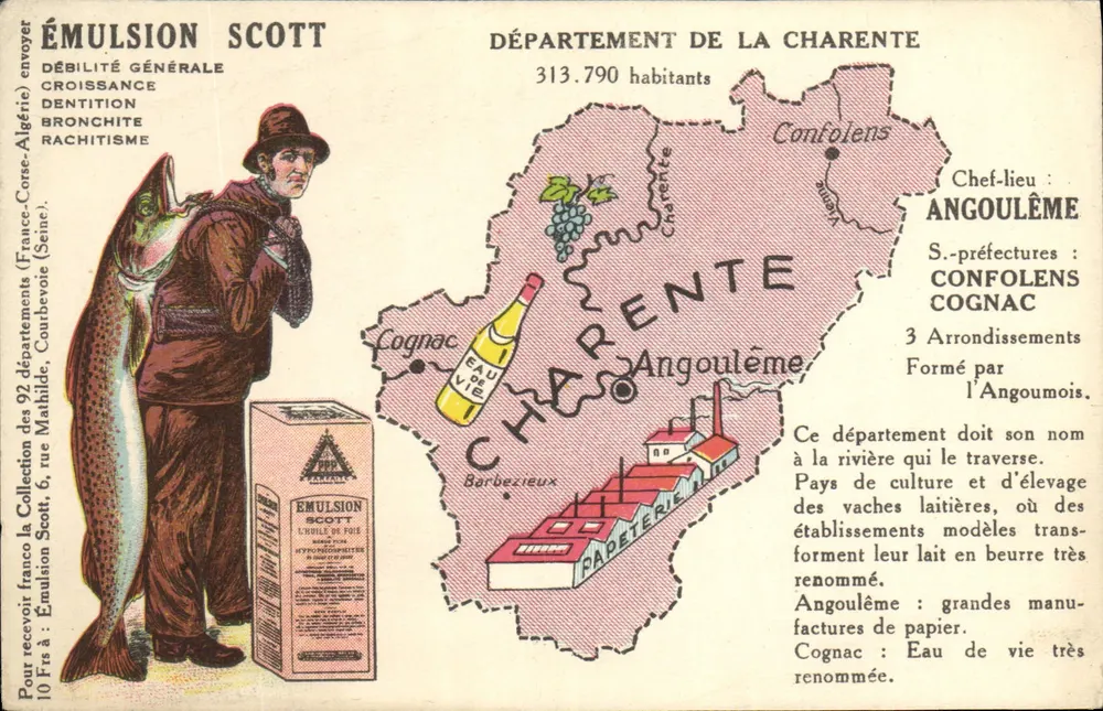 Abteilung Charente — geografische und industrielle Karte — Verlag: Collection Scott - Vorderseite