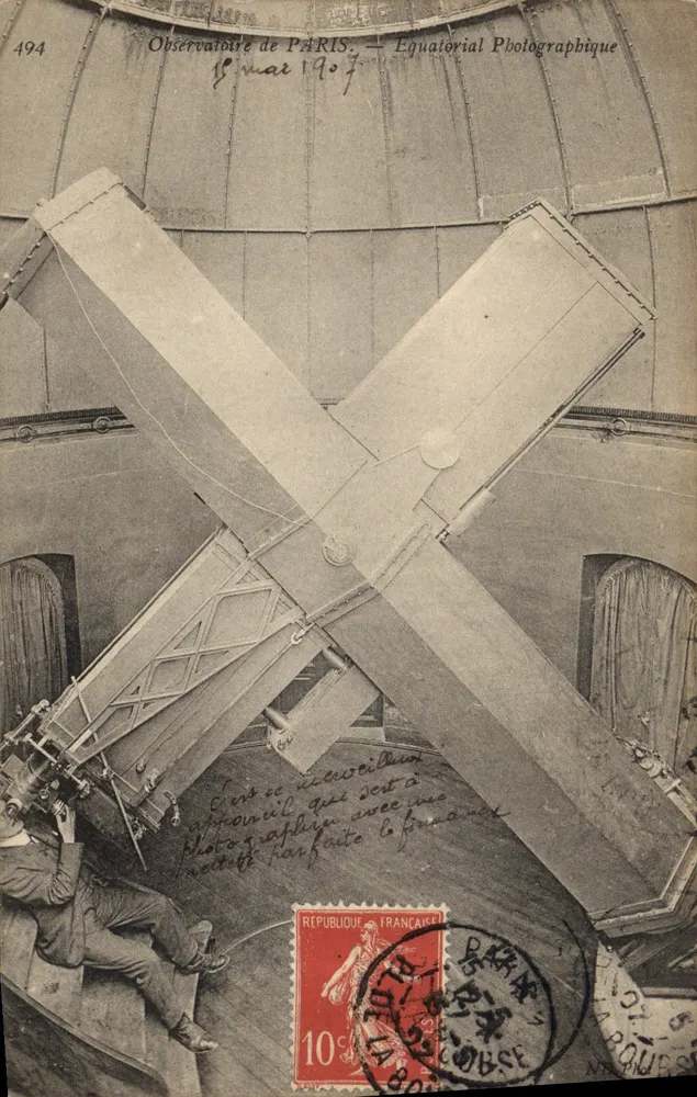 Observatorium von PARIS — Equatorial Photographique — 8. März 1907 - Vorderseite