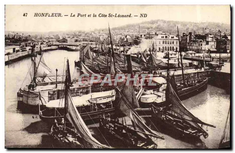 Honfleur — Der Hafen und die Küste St-Léonard — ND - Vorderseite