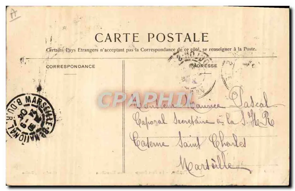 Toulon — Ansicht des Fort Saint-Louis in Mourillon — Clavel, Verlag Toulon - Rückseite