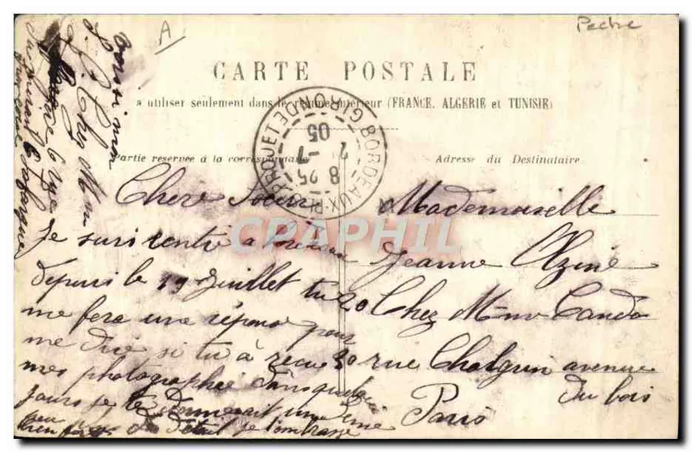 Navio a vela — Bordeaux — editor Morutier - Verso