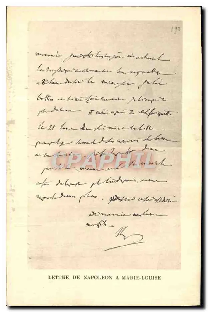 Brief von Napoleon an Marie-Louise — Editions des Bibliothèques Nationales de France, n° II - Vorderseite