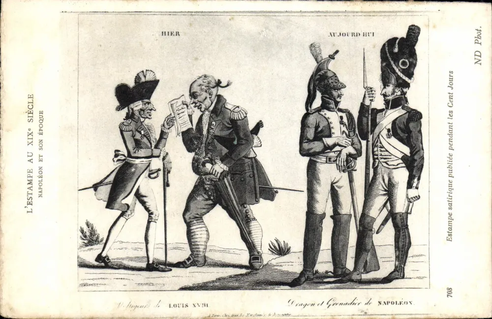Vergleich zwischen Louis XVIII und einem Grenadier Napoleons — L'Estampe au XIXe siècle et son époque — ND Phot. 708 - Vorderseite