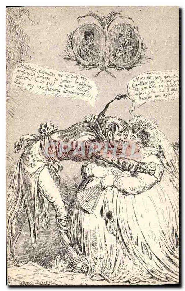 Le Premier Baiser Depuis Dix Ans — Caricature de James Gillray — édit. A. Auxenfans, Bourges - Vorderseite