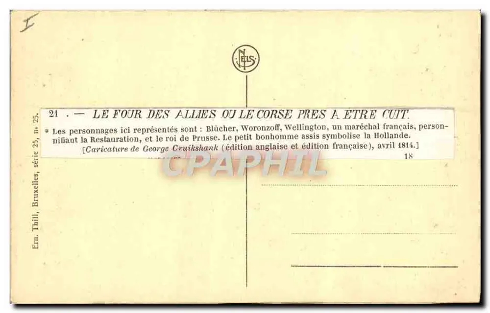 Le Four des Alliés — caricature politique — éditeur Neils, série 25, n°21 - Achterkant