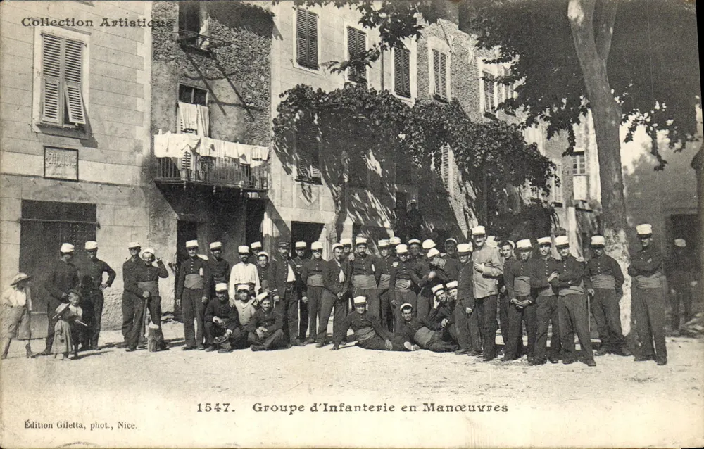 Infanteriegruppe bei Manövern — 1547 — Edition Giletta, photo., Nice - Vorderseite