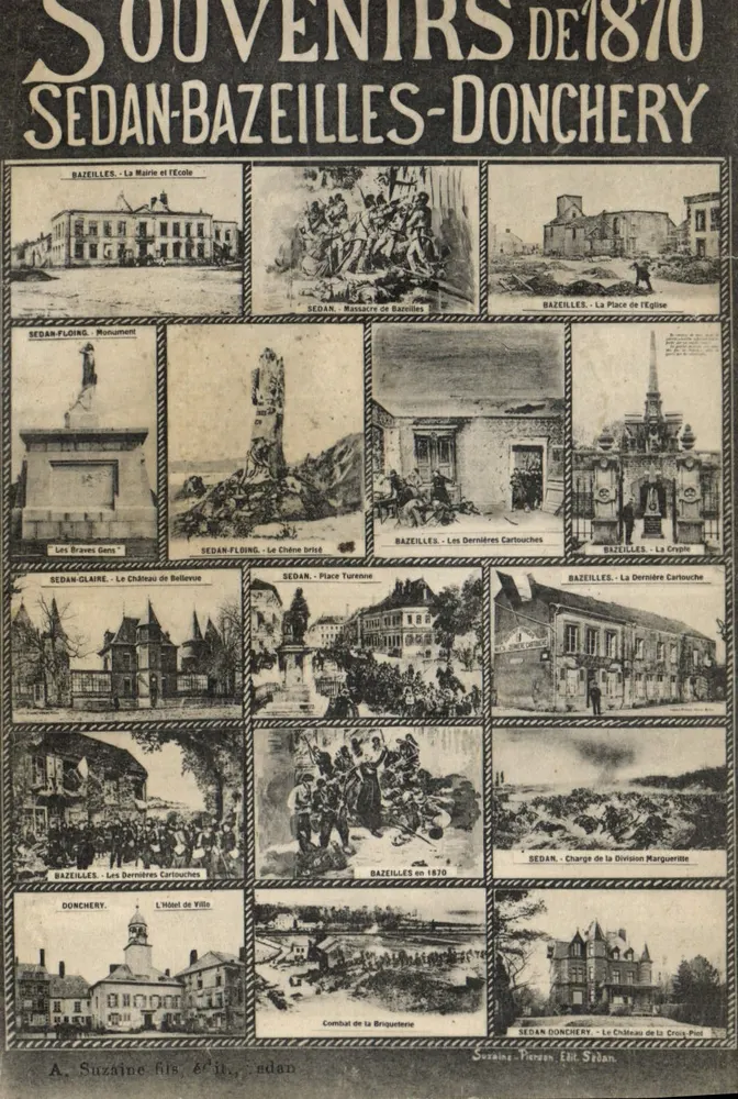 Erinnerungen aus dem Jahr 1870 - Sedan, Bazeilles, Donchery — A. Suzaine fils, Verlag Sedan - Vorderseite