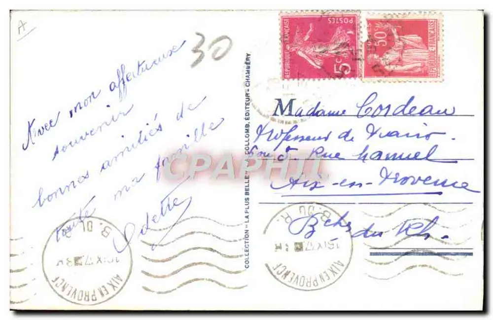 Mulher em traje tarentaise — La Savoie Pittoresque, n°61 — Adlia - Verso
