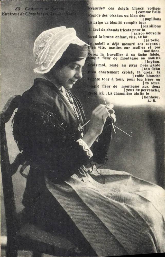 Savoyarder Kleidung — Um Chambéry und Avrieux — Sammlung 'LA PLUS BELLE' — E. Reynaud Imp.-Edit Chambéry - Vorderseite