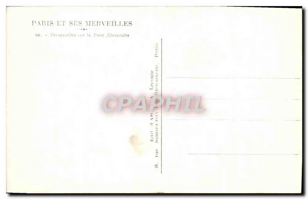 Paris — Perspectiva sobre o Ponte Alexandre III — Editor de Arte Laouhip, Paris - Verso