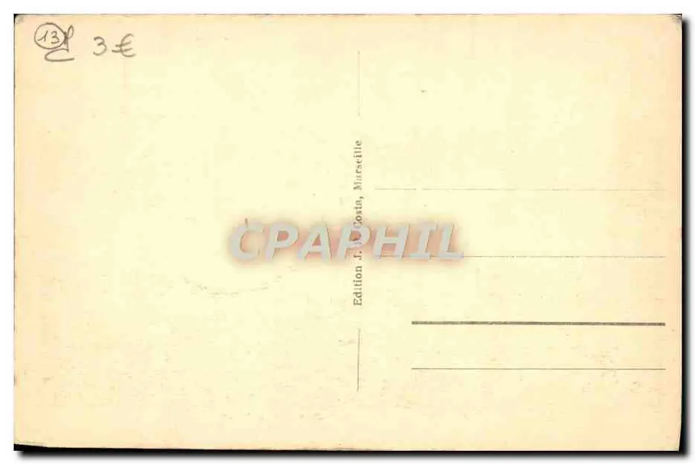 Marsiglia - Forte di San Giovanni visto dal Faro — vista del forte e del faro con un gru a cavi in primo piano — Edizione J. Corona, Marsiglia, n°50 - Verso