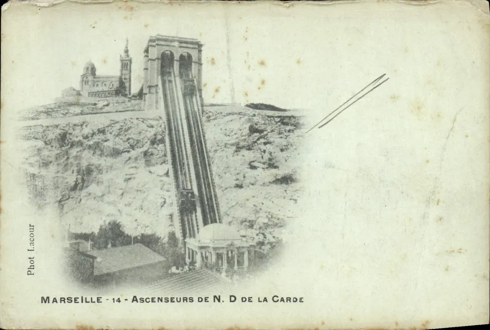 Marseille — Ascenseurs de Notre-Dame de la Garde — Phot. Lacour - Vorderseite