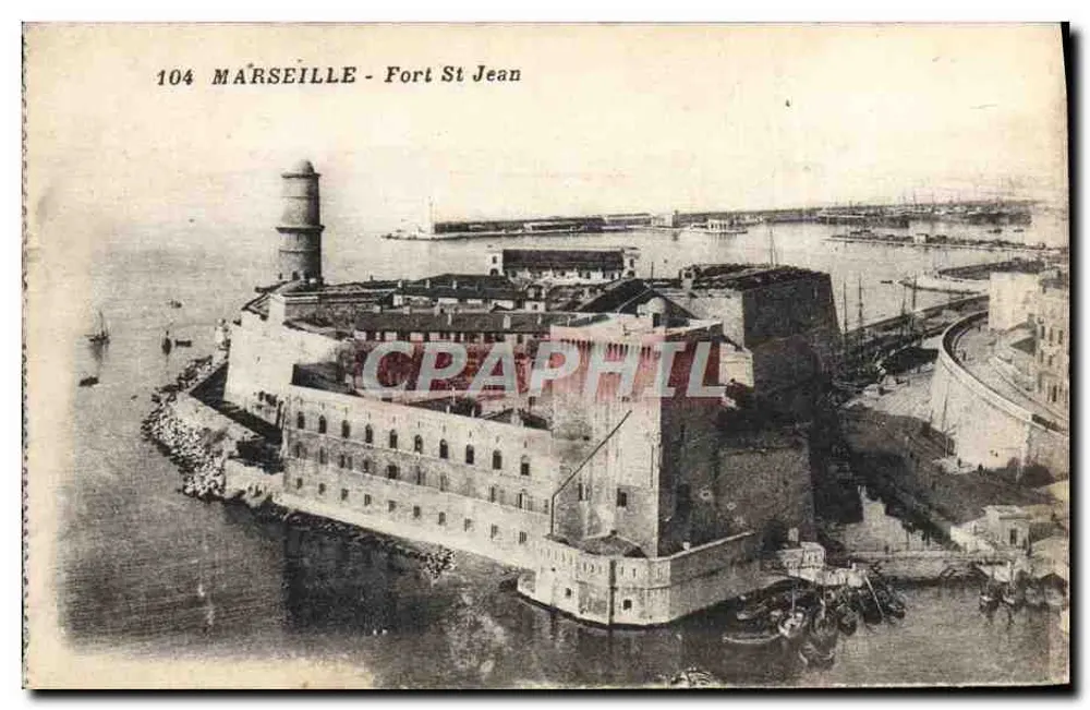 Marseille - Forte de São João — vista aérea — editor desconhecido, n° 104 - Frente