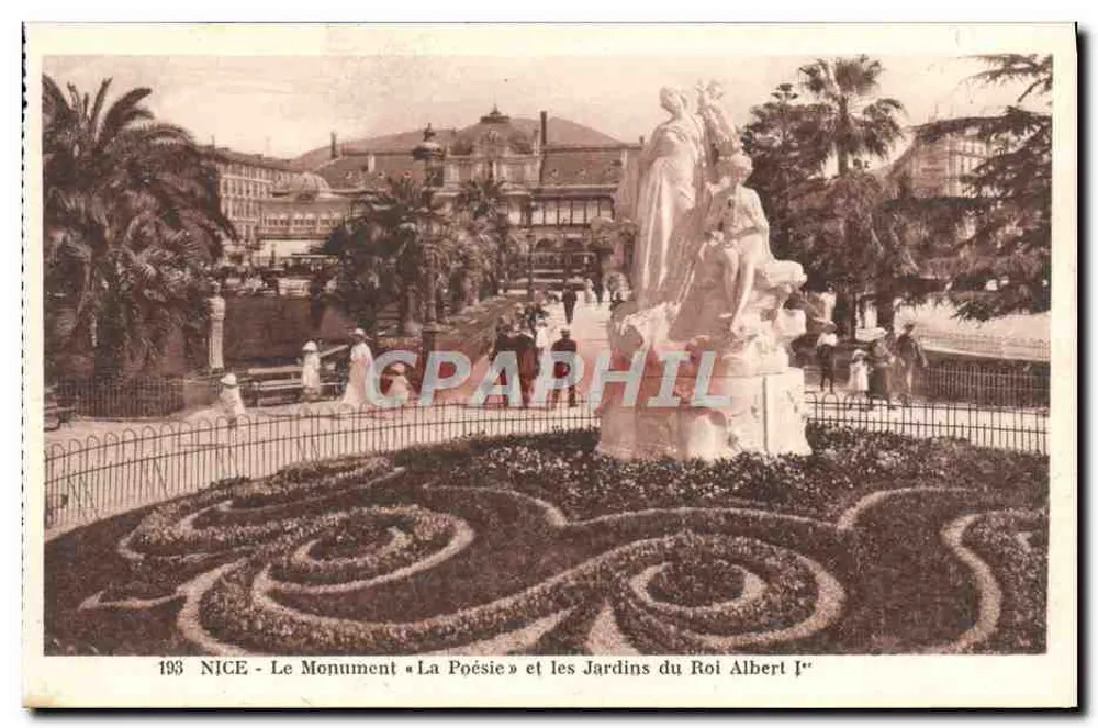 Nizza - Der Monument « La Poésie » und die Gärten von König Albert I - Vorderseite