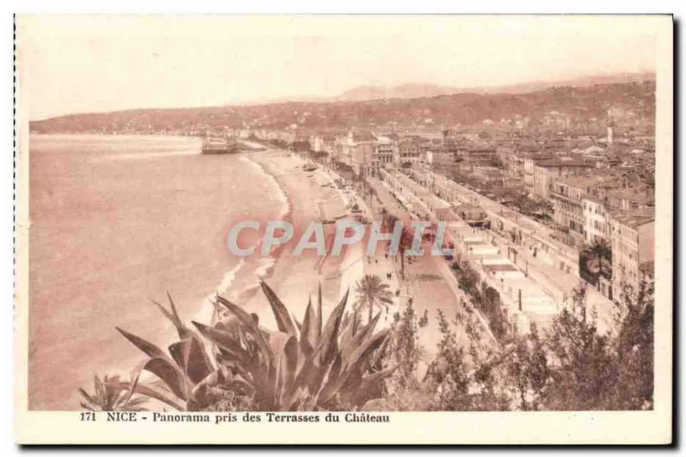 NICE - Panorama tomado desde las Terrasses du Château — serie 171 - Anverso