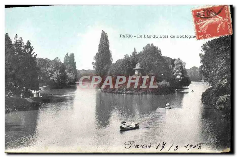 PARIS - Ansicht des Sees Bois de Boulogne — Verlag nicht angegeben, Seriennummer nicht sichtbar - Vorderseite