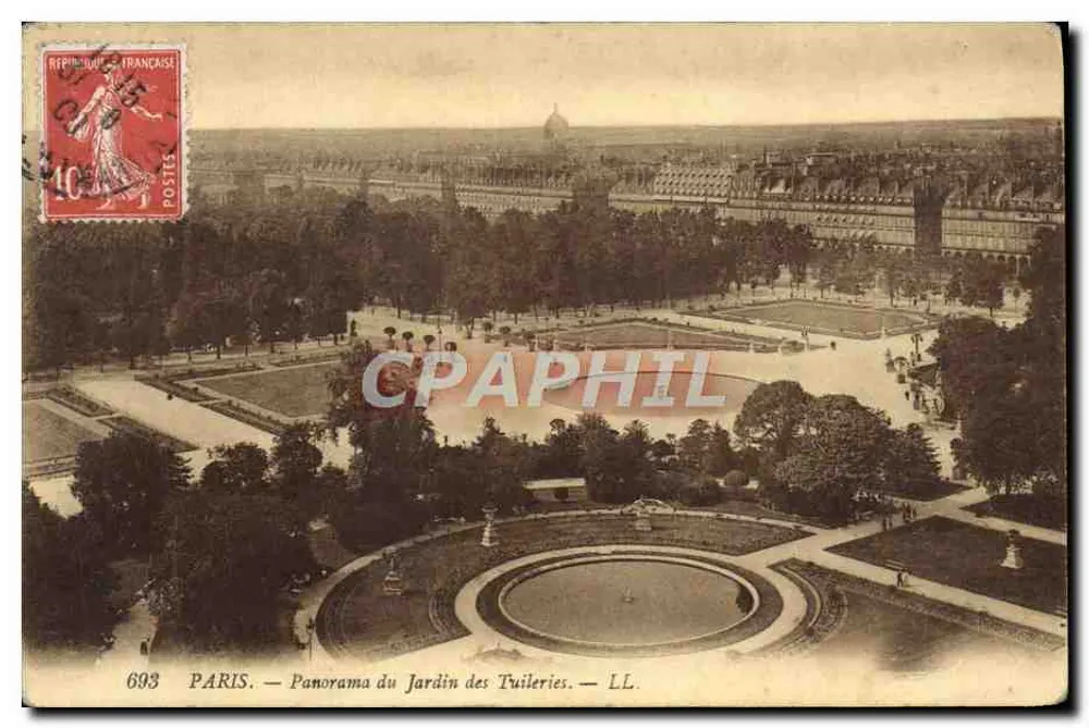 Paris — Panorama des Jardins des Tuileries — LL. — n° 693 - Vorderseite