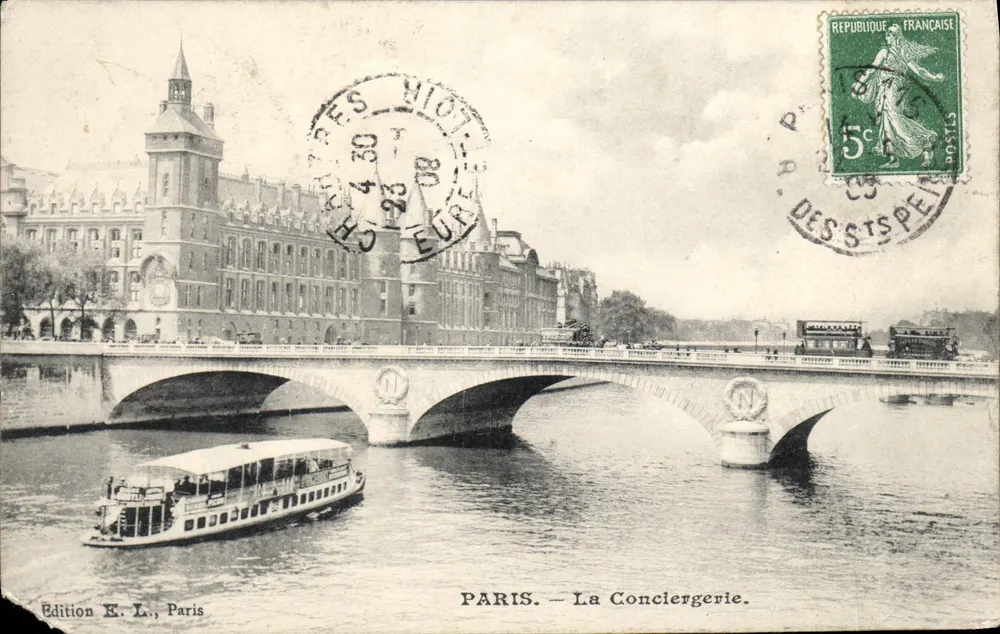 Paris — A Conciergerie — Edição E. L., Paris - Frente