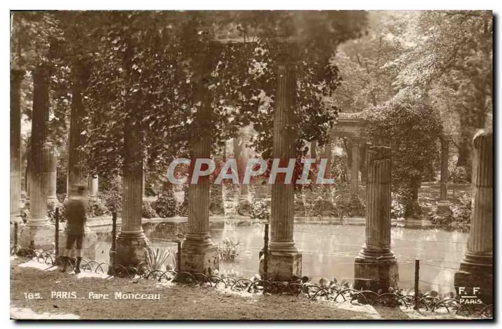 Park Monceau — Widok na kolumny i basen — F.F. PARIS - Awers