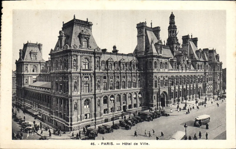 Parijs — Hotel de Ville — Uitgever A. Leconte, 38, rue St-Croix-de-la-Bretonnerie, Parijs - Voorkant
