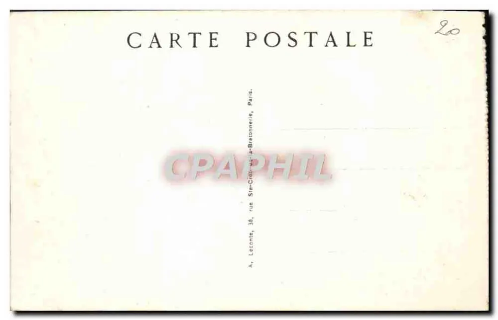 Parijs — Hotel de Ville — Uitgever A. Leconte, 38, rue St-Croix-de-la-Bretonnerie, Parijs - Achterkant