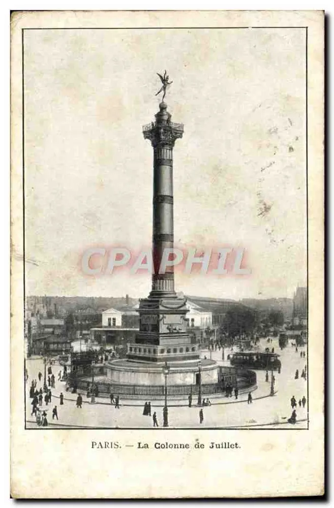 París — La Columna de Julio — Imprenta París - Anverso